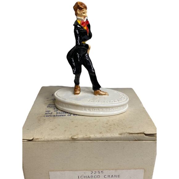 Sebastian Miniatures 2255 Ichabod Crane Figurine Signed Vintage with Box - Picture 1 of 6